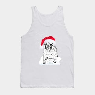 Dog in the snow on Christmas Tank Top